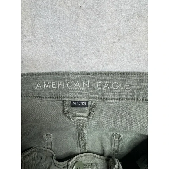 American Eagle Women 10 Cargo Pants Olive Green Stretch Utility High Rise 1840 - Picture 5 of 10